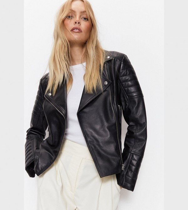 Warehouse quilted suedette on sale biker