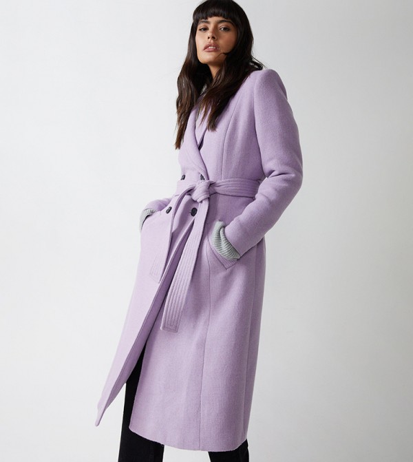 Belted Double Breasted Italian Wool Coat