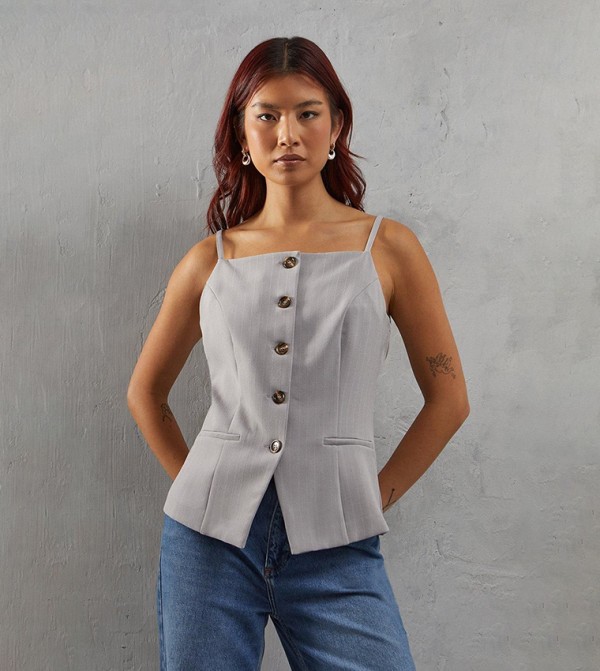 Premium Pinstriped Strappy Waistcoat