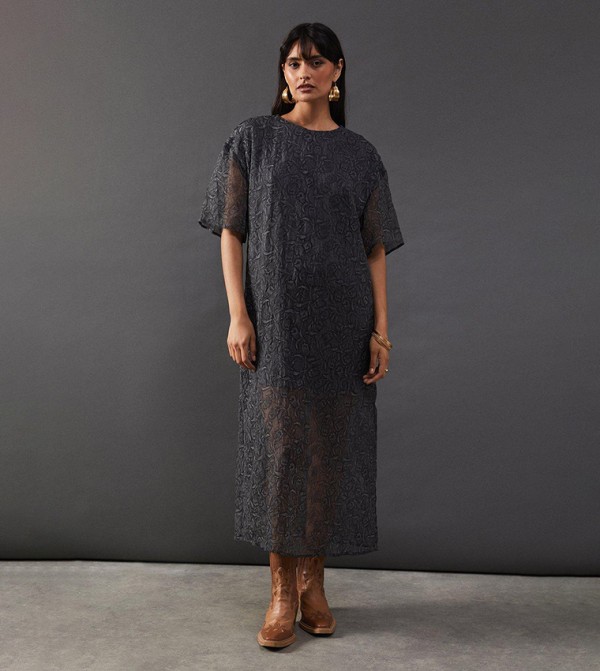 Premium Tissue Organza Midaxi T-Shirt Dress
