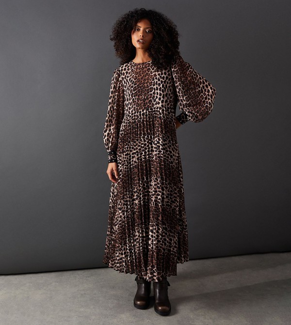 Premium Printed Pleated Midaxi Dress
