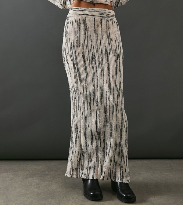Space Dye Knitted Maxi Skirt