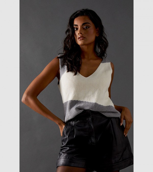 Color Block Knitted Top