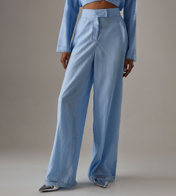 Organza High Waist Wide Leg Trousers