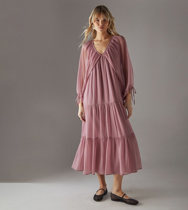 Chiffon Batwing Midi Dress