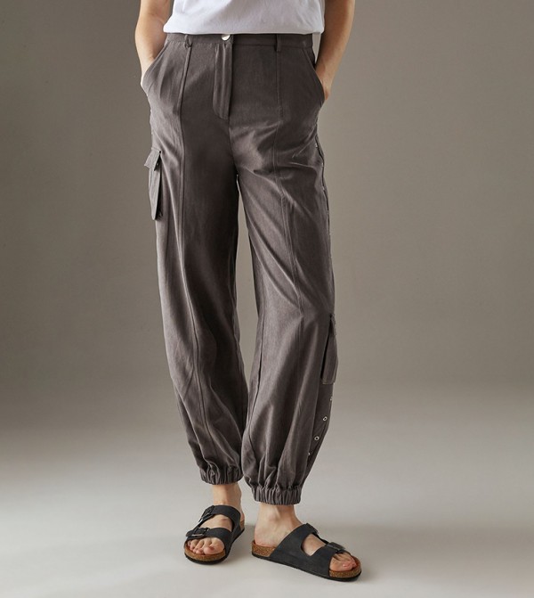 Utility Eyelet Detail Cuffed Trousers