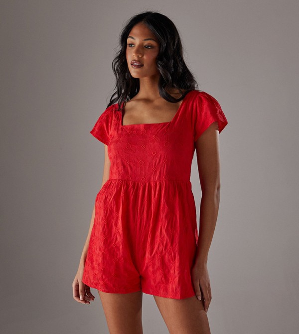 Cotton Square Neck Playsuit