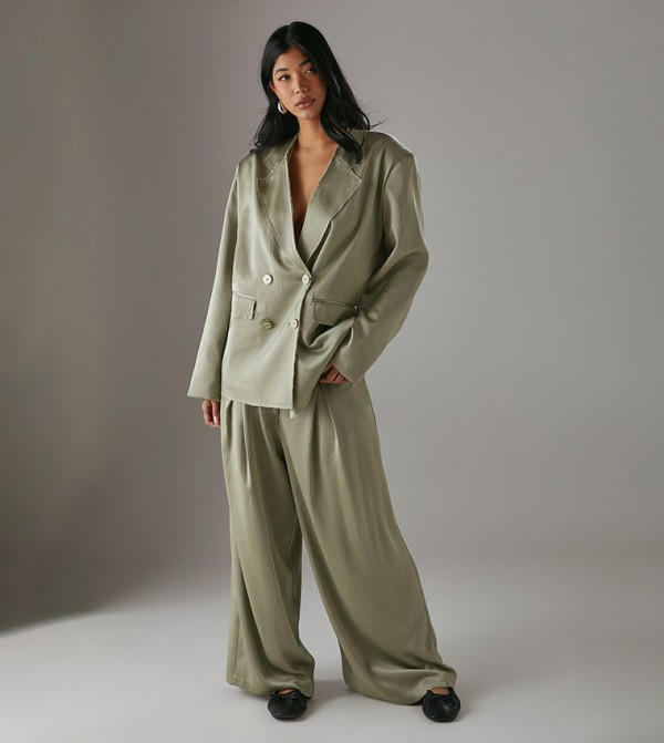 Mid Rise Satin Wide Leg Trousers