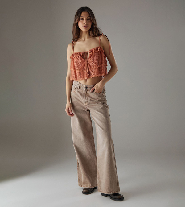 Bohemian Lace Strappy Crop Top