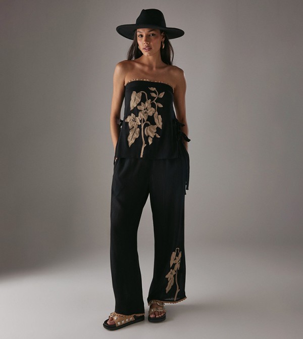 HCD Cheesecloth Embroidered Trousers