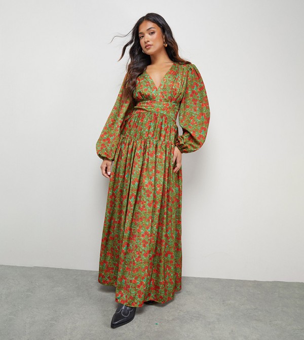 Petite Premium Satin Open Back Maxi Dress
