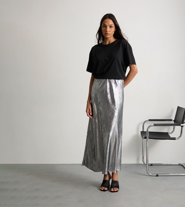 تنورة ماكسي ميتاليك 