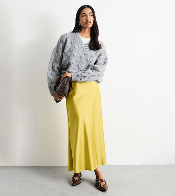 Satin Bias Cut Maxi Skirt