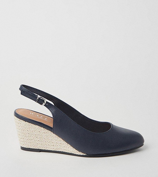 Buy Wallis Rose Slingback Almond Toe Low Espadrille Wedge Sandals In Navy 6thStreet Saudi Arabia
