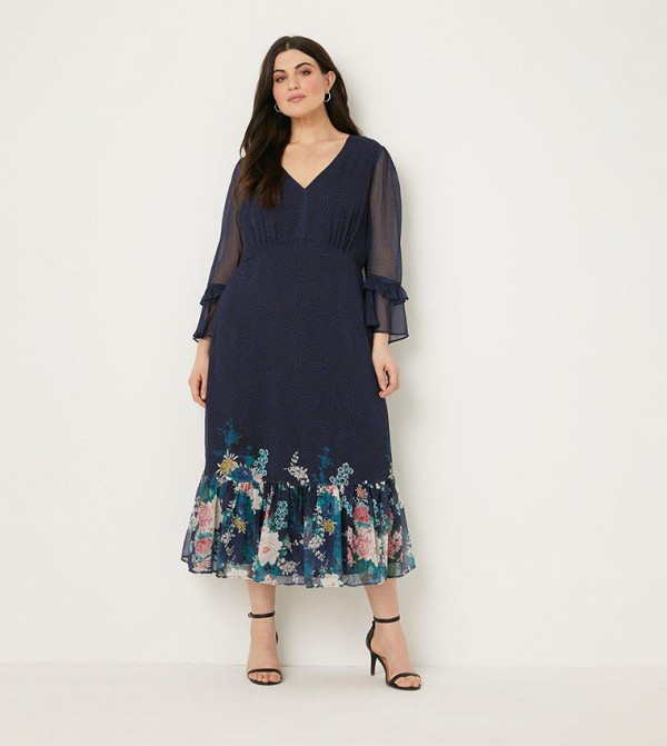 Oasis patch print outlet tea dress