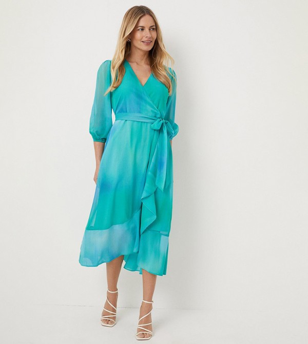 Green Ombre Wrap Dress