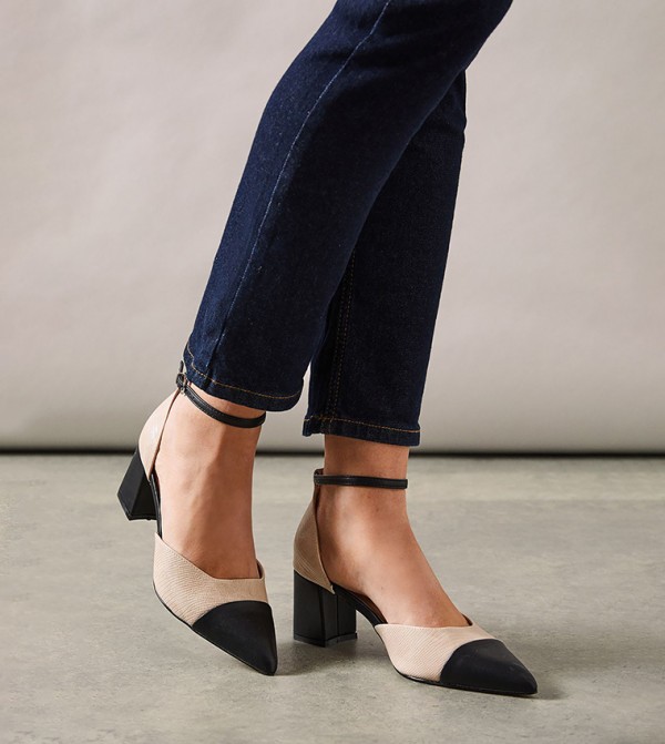 Wide Fit Dollis Block Heel Pumps