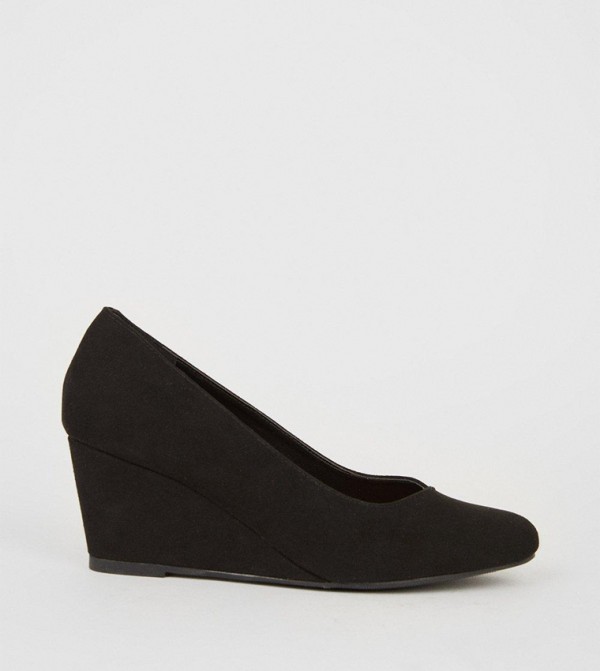 Buy Wallis Daisy Wide Fit Sweetheart Almond Toe Wedge Pumps In