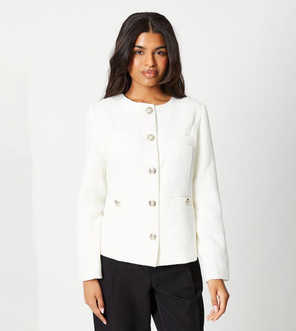 Wallis ivory cropped jacket hot sale