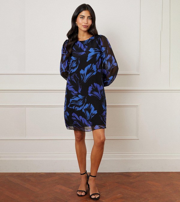 Wallis navy floral clearance dress