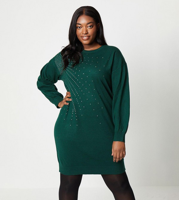 Forest green deals sweater dress