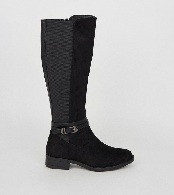Buy Wallis Hills Strap Block Heel Knee Length Boots In Black 6thStreet Qatar