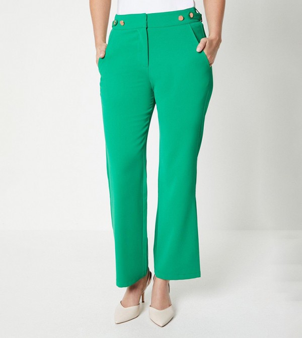 Green trousers women hotsell