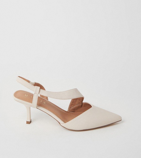 Evelyn Asymmetric Slingback Kitten Heel Pumps