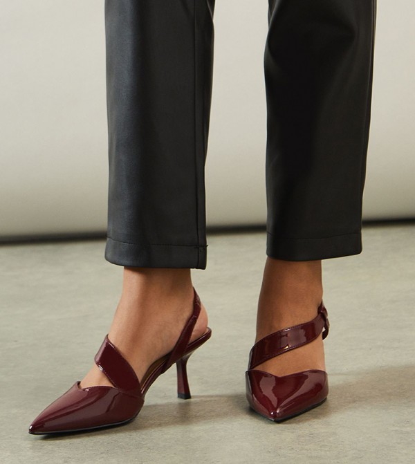 Evelyn Asymmetric Slingback Kitten Heel Pumps
