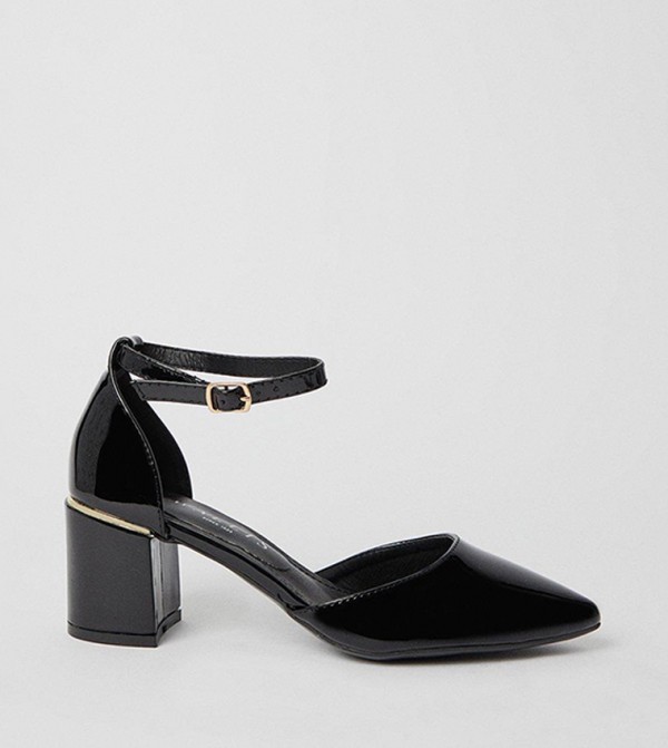 Buy Wallis Devonna Pointed Open Mid Block Heel Court Shoes In Black 6thStreet Saudi Arabia
