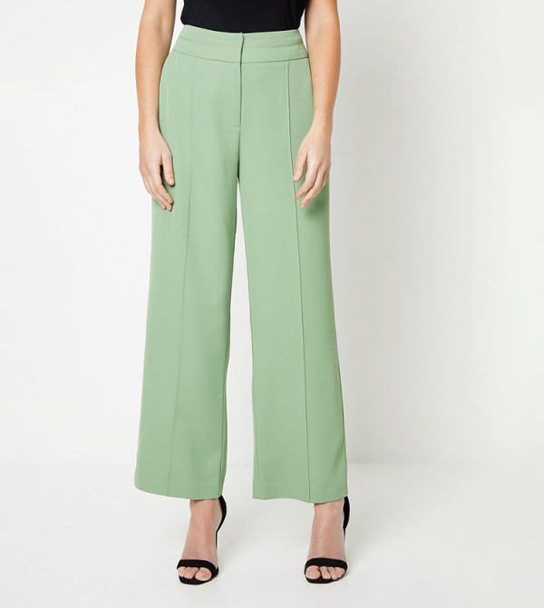 Petite Seam Detail Wide Leg Trousers