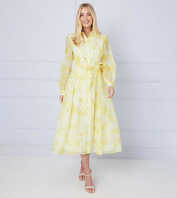 فستان قميص ميدي أورجانزا بمقاس صغير