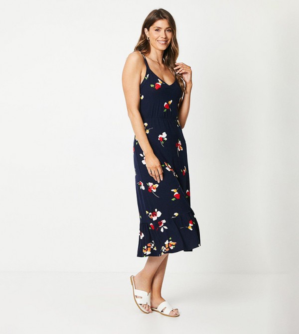 Strappy floral midi dress sale
