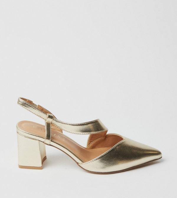 Wide Fit Eve Asymmetric Strap Block Heel Pumps