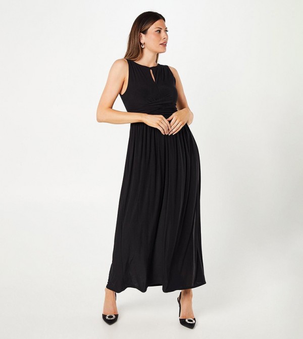 Wrap Waist Sleeveless Maxi Dress