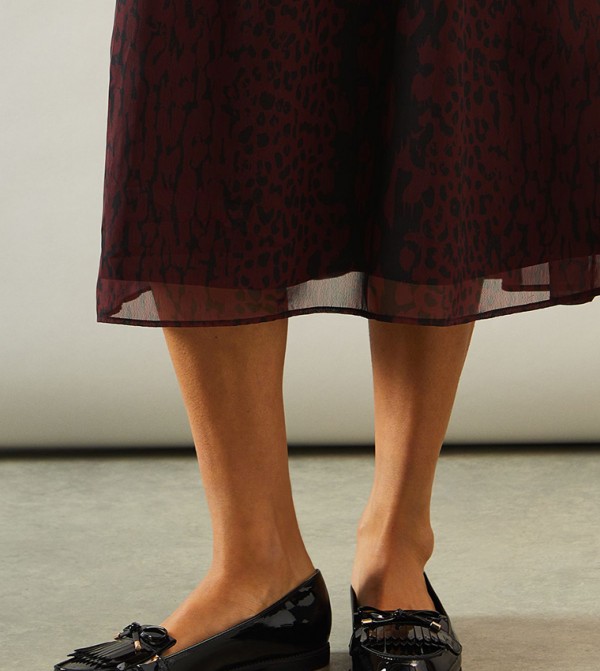 Wide Fit Loren Comfort Fringe Detail Bow Loafers