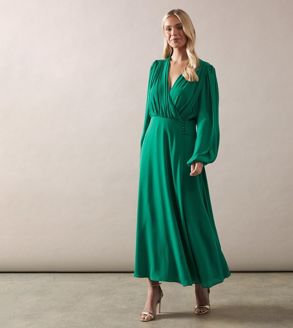 Petite Wrap Chiffon Midaxi Dress