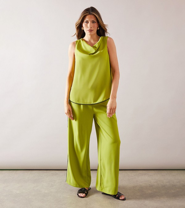 Contrast Striped Split Trousers