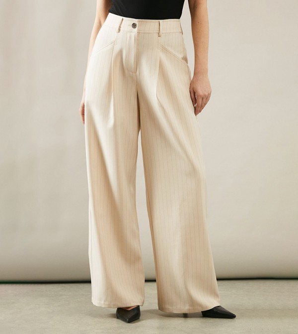 Striped Wide Leg Trousers