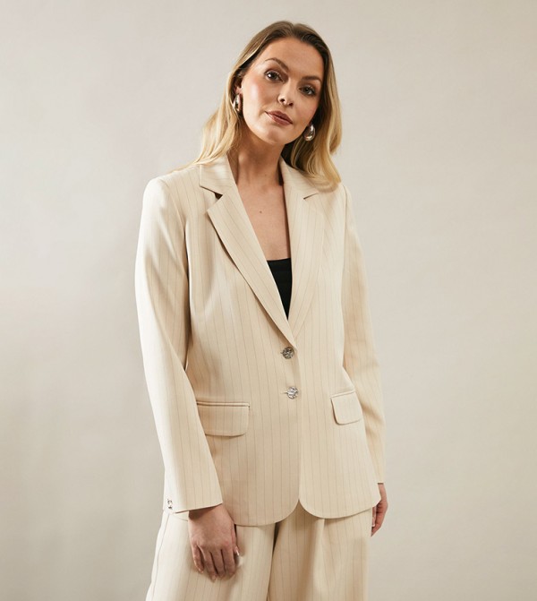 Striped Single Breasted Blazer