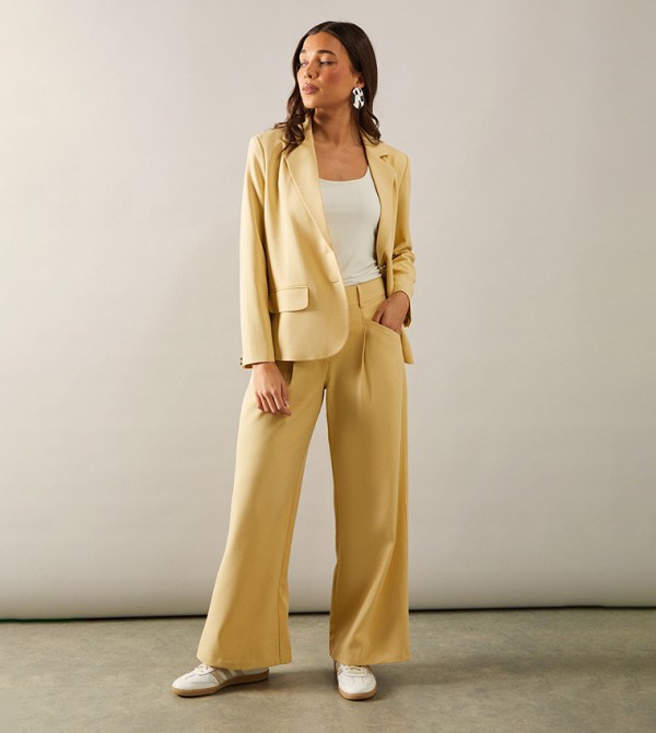 Petite Striped Wide Leg Trousers