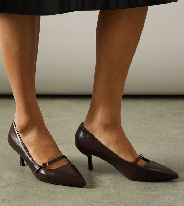 Brystan Pointed Toe Kitten Heel Pumps