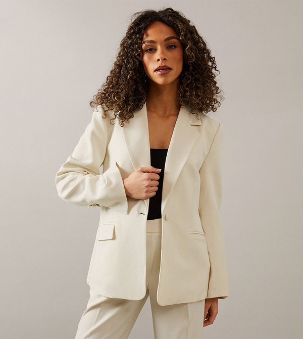 Relaxed Fit Layered Back Detail Blazer