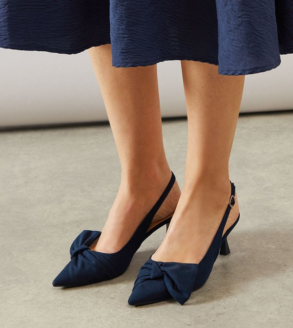 Vitalia Bow Detail Slingback Pumps