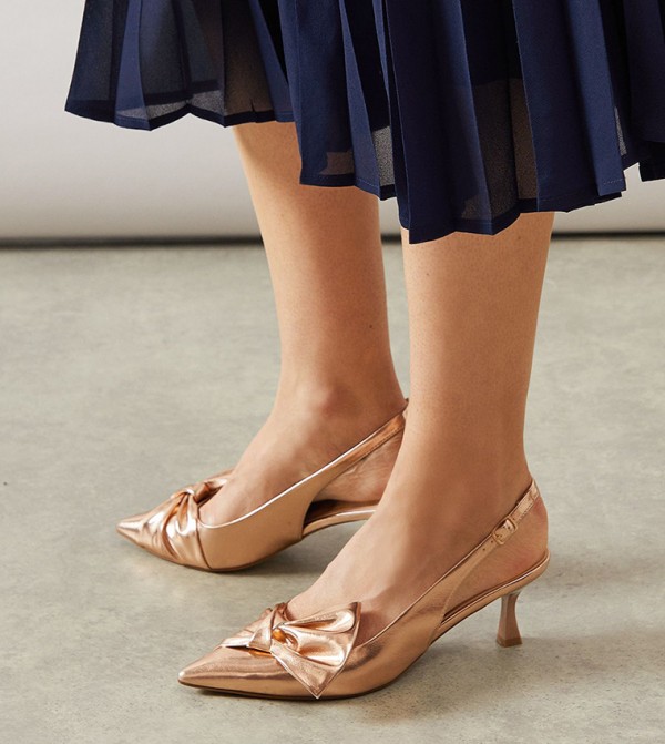 Vitalia Bow Detail Slingback Pumps