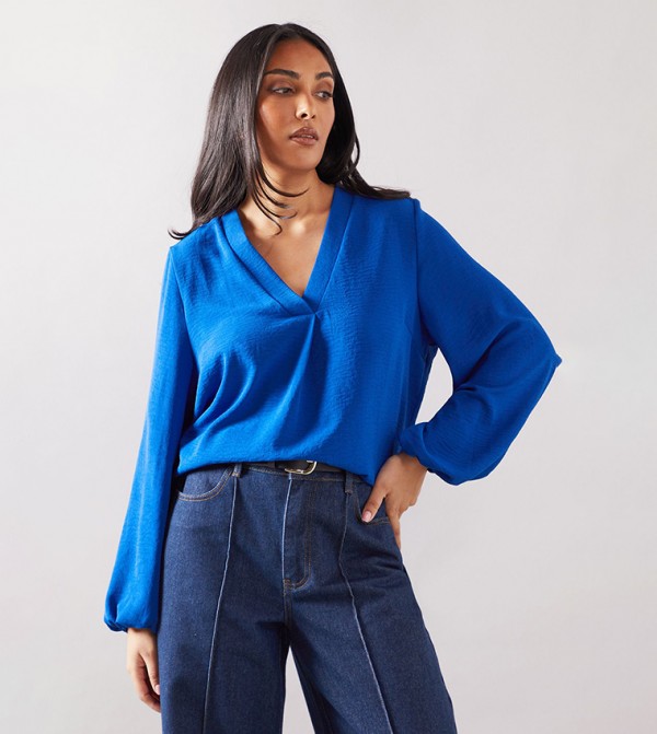 Petite Solid V-Neck Overhead Top