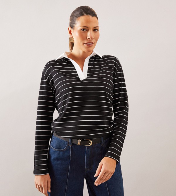 Striped Long Sleeves Rugby Top