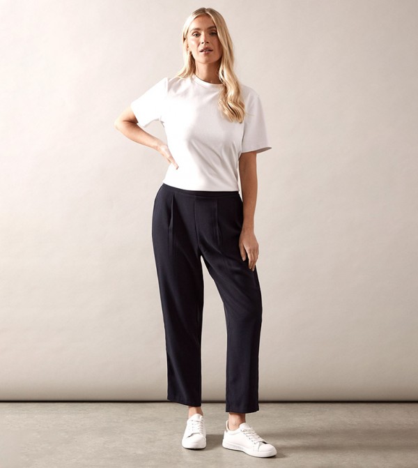 Petite Pull On Tapered Fit Trousers