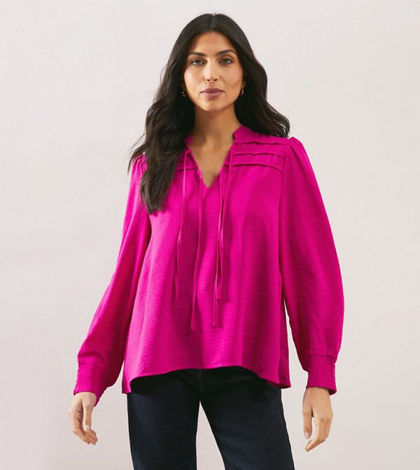 Pleated Long Sleeves Top