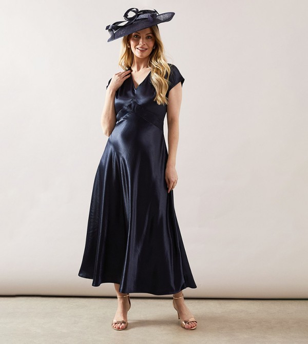 Satin Seam Detail Midaxi Dress